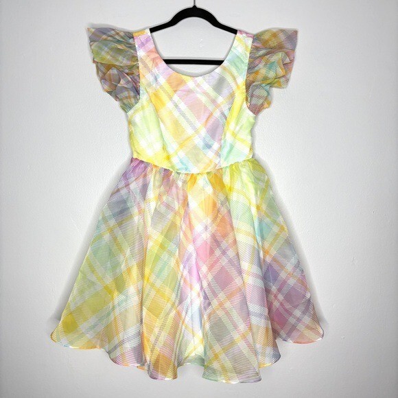 rainbow flare dress Halter Skater fit n flare X-String Dress in Rainbow Avatar Ombre Small