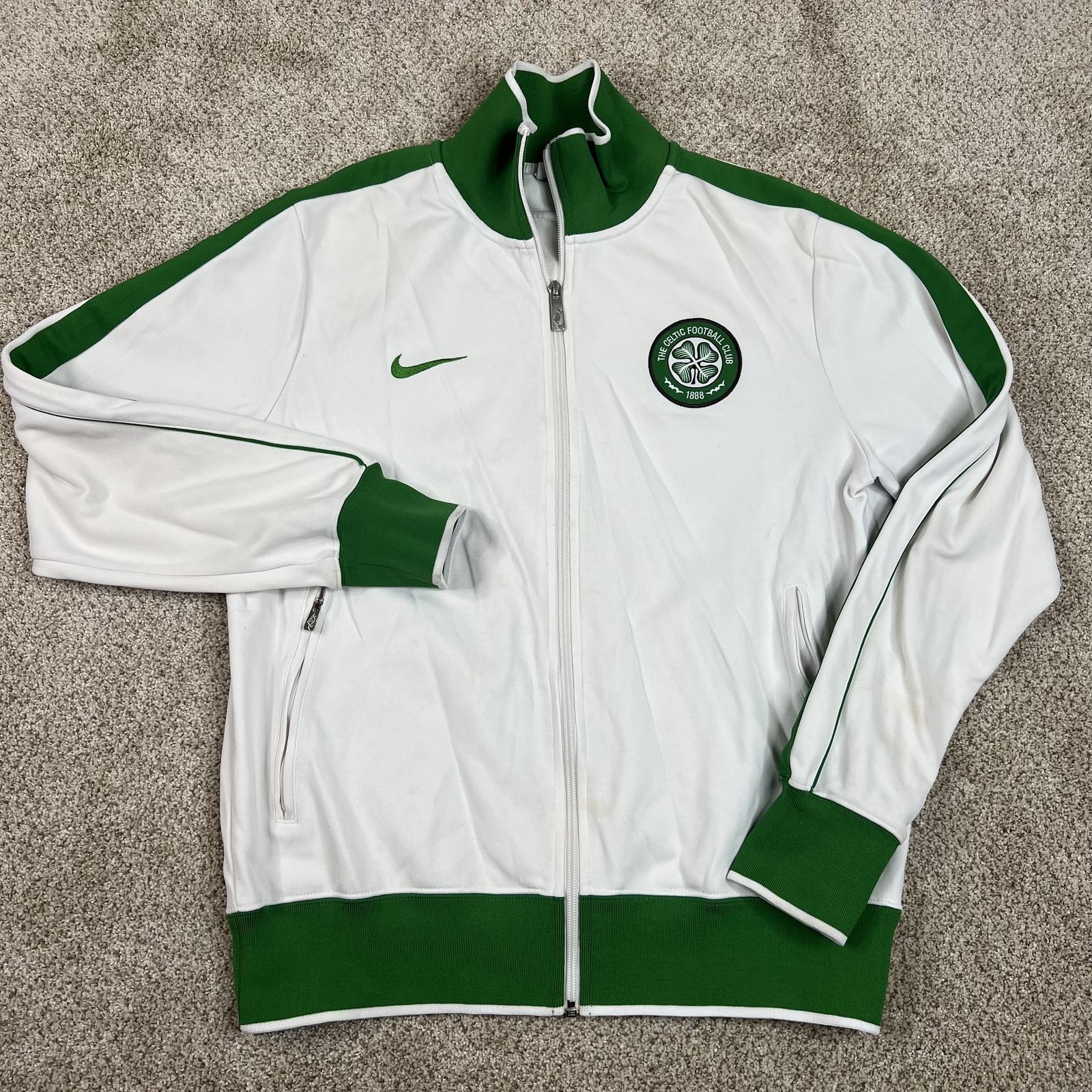 SACAI X NIKE Nike Celtic Football Club Giacca Zip Uomo Media Bianco Verde Stile Pista Calcio