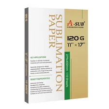 A-SUB Sublimation Paper 11x17 110 Sheets 120g for Inkjet Transfer Cotton Poly A3