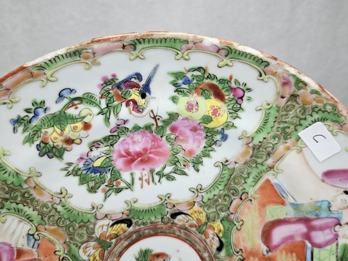Set Of 4 Antique Chinese Rose Medallion Dinner Plates 8"D 1850-90 Floral Figural - Picture 20 of 24