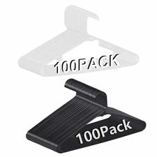 100 Pack Plastic Hangers Standard Thick Clothes Hangers with Double Hook 2 Color