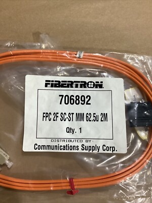Fibertron Fiber Optic Cable 706892 FPC2F SC-ST MM 62.5u 2M #682I121-CI