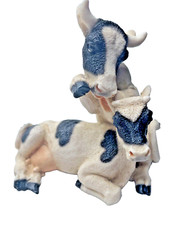 Castagna Lovers Series 148 Black and White Cows 1988 Italy Figure