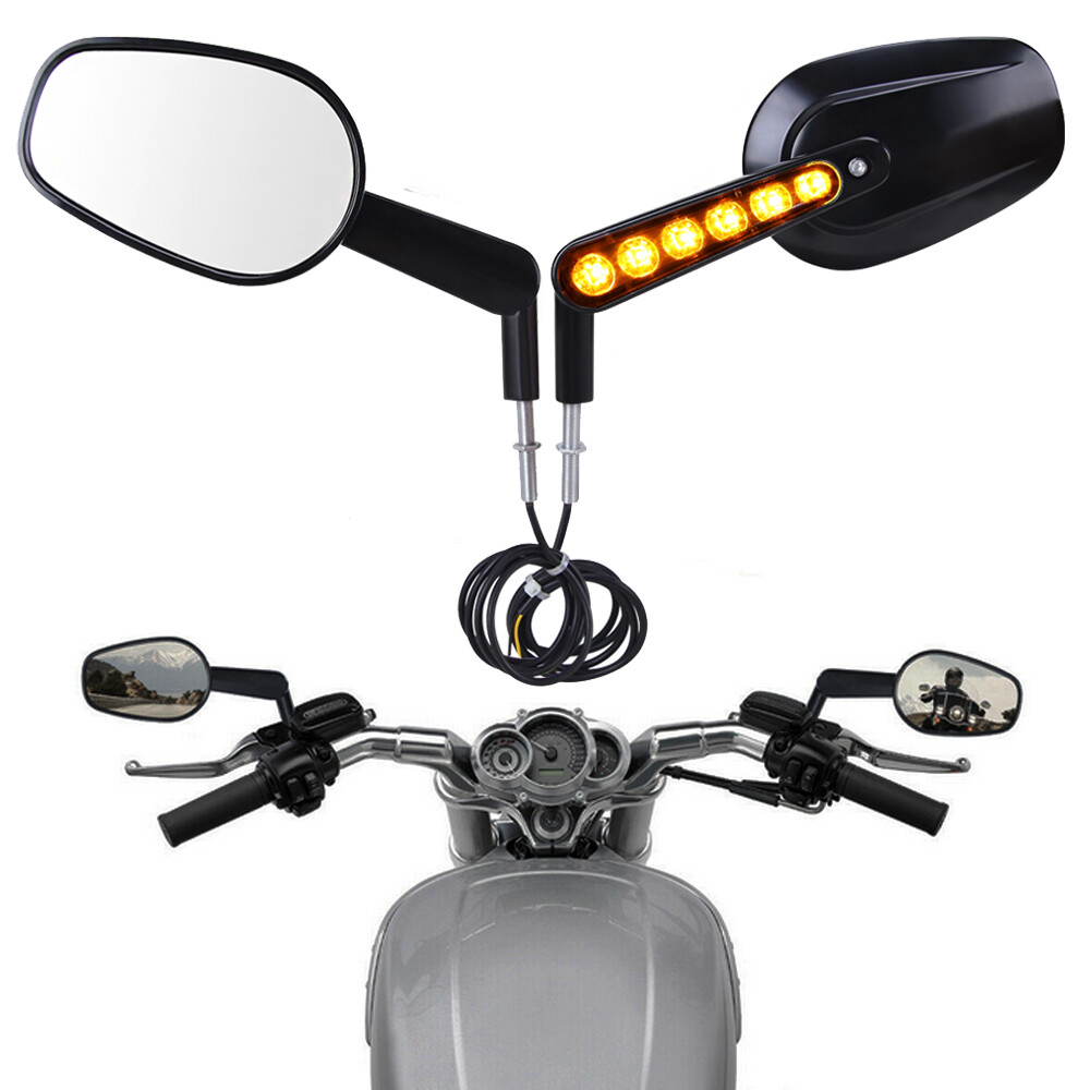 Black Muscle Side Mirrors Set For Harley VROD V-Rod VRSCF Road