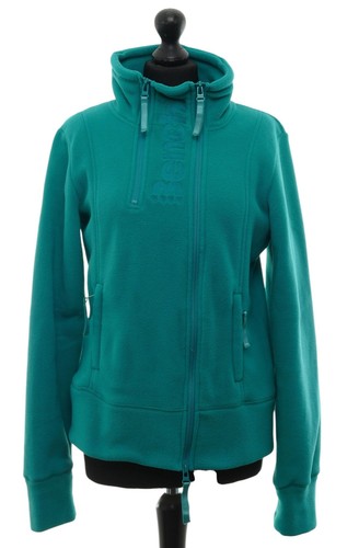 Bench Damen Fleecejacke Jacke L grün uni leicht Zip Stehkragen Fleece
