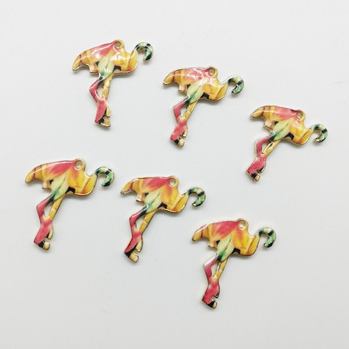 Flamingos charms pendants jewelry DIY for bracelet necklace earrings 24*19mm - Picture 9 of 9