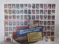 Viontage 1991 McDonalds Tray Liner USA Basketball NBA HOOPS Jordan Barkley Bird
