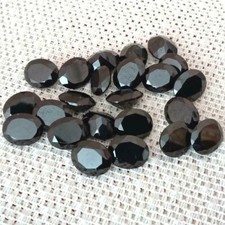 Wholesale Lot 12x10mm Oval Facet Natural Black Spinel Loose Calibrated Gemstone
