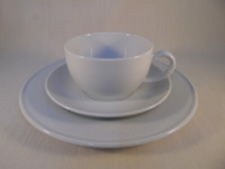 6 x Schönwald Kaffeegedecke mit Teller 21 cm weiß i.d. Dibbern Form 98 - NEU