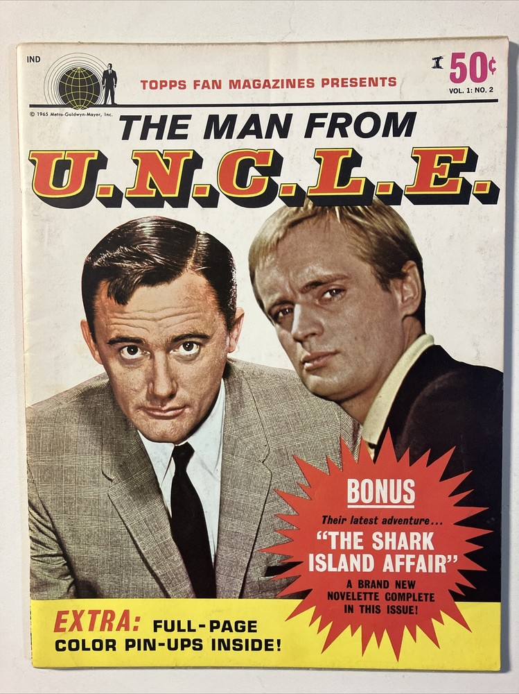 1965 The Man from U.N.C.L.E Vol 1 No 2 Topps Fan Magazine VF Condition