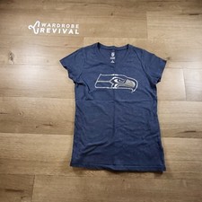 NFL Team Apparel Youth Girls Seattle Seahawks Football White Shirt L