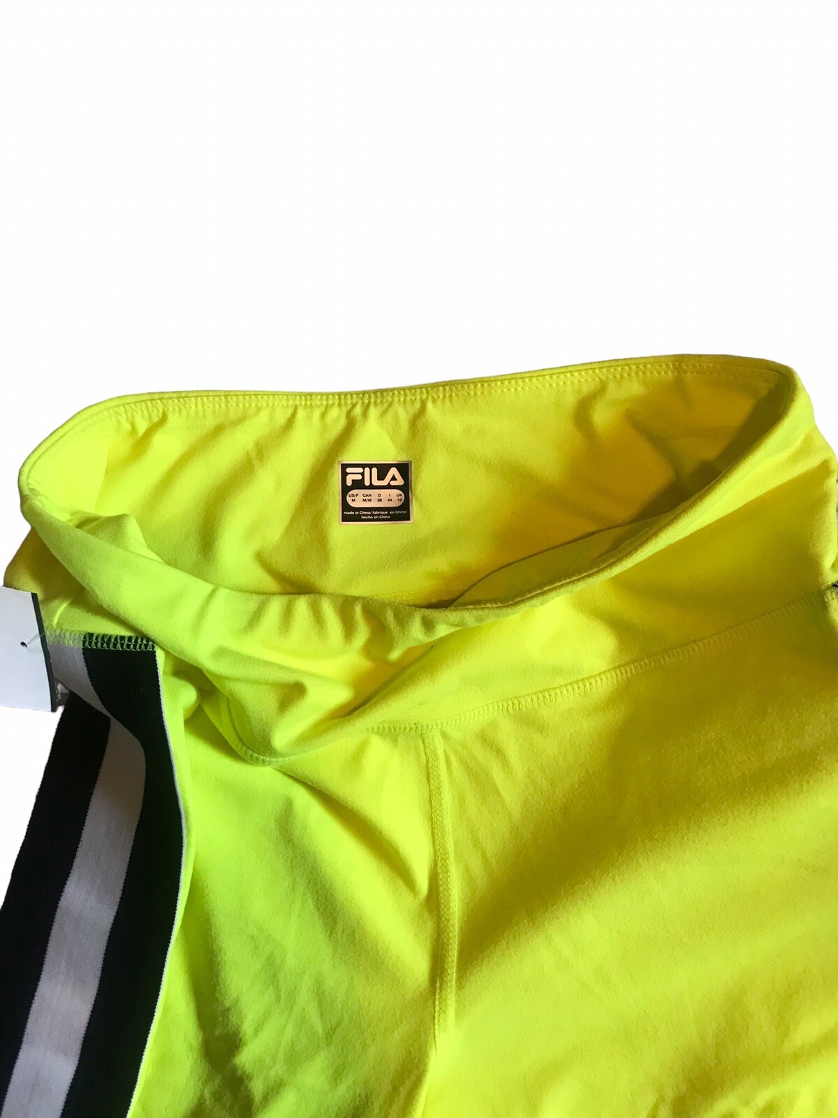 Pantaloncini donna Fila Activewear gialli taglia media elasticizzati biker ciclismo