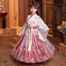 Chinese Girls Traditional Vintage Ethnic Dress Dance Costume Cosplay Hanfu Set