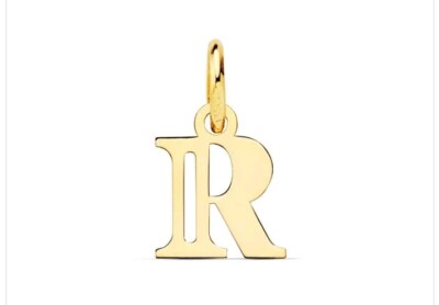 18K Gold Anhänger. Initiale 11X9 MM. Buchstabe R