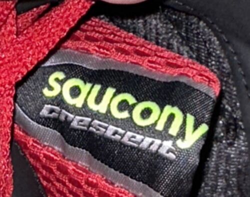 SAUCONY Crescent Red Black Silver Yellow Sprint Track Spikes Shoes Mens Sz 10.5 - Picture 7 of 9