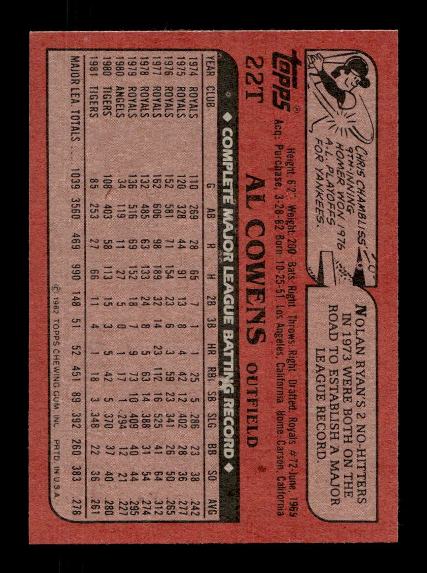 1982 Topps Traded 1-132 EX-MT/NM Pick From List All PICTURED - Picture 183 of 501