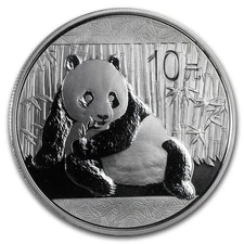 2015 China 1 Troy Oz .999 Fine Silver Panda 10 Yuan Coin 