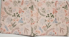 Vinyl Peva Flannel Back Tablecloth,52x90"Oblong,EASTER FLOWERS LEAVES ON PINK,JA