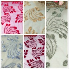 3D Peacock Feathers Lace Fabric Mesh Embroidery for Wedding Dress By Yard