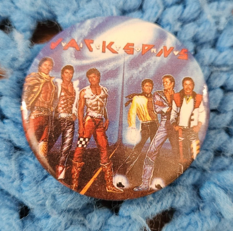 Vintage Jackson 5 Victory Tour 1984 Button Pinback 80s Concert Pin 1.5" MJ Tito