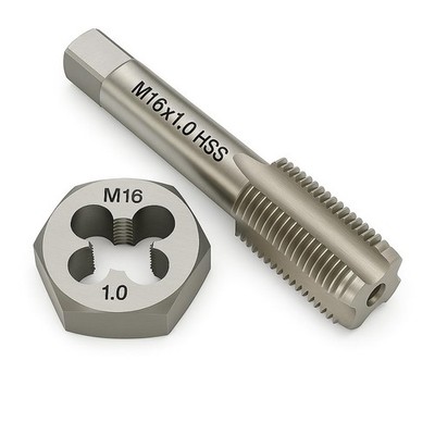 Yamesh M16X1.0 Metric Tap And Die Set Right Hand Hss Tap Gcr15 Hex Die For