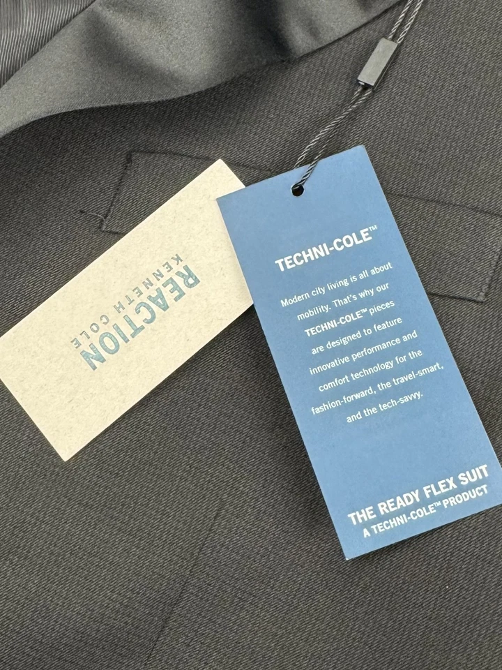 $425 NOVO KENNETH COLE Masculino 38S Preto Fino Smoking Blazer Casaco Esportivo Jaqueta Terno - Imagem 3 de 4