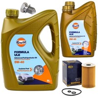 MotoröL Filter Set Gulf Formula ULE 5W-40 7 Liter + Schraube FüR VW Amarok 2.0