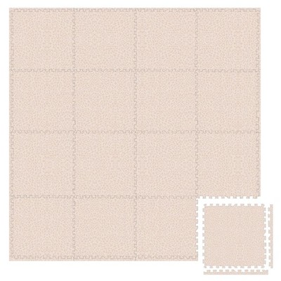 Non-Toxic Large Kids Mats 16 Tile 96x96 Extra Thick Puzzle Rug Savanna Print