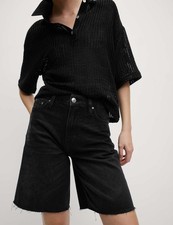 Marks & Spencer Womens Cotton Bermuda Shorts in Black - M&S