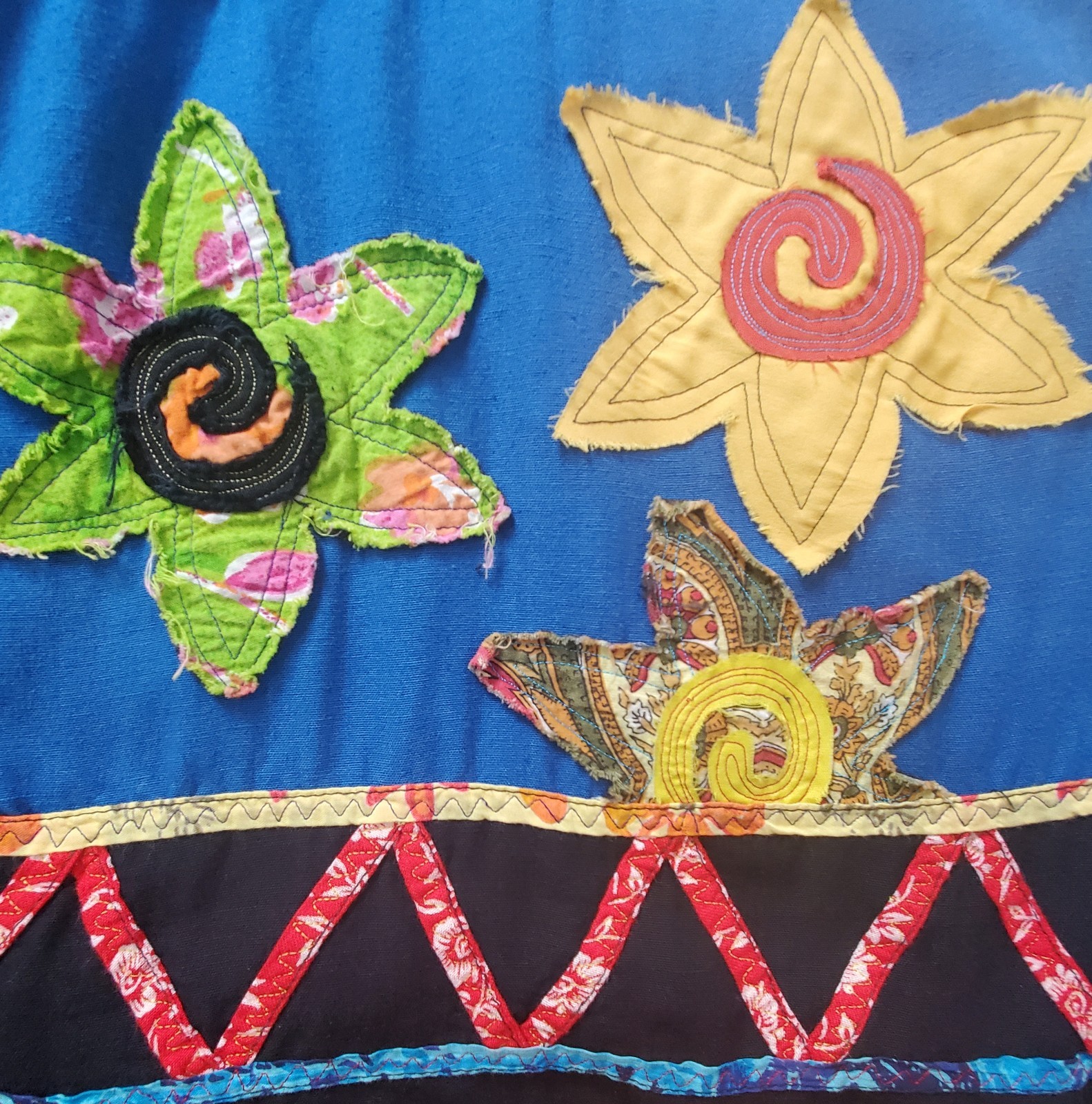 Floral Patchwork Jacket Hippie Boho Textured Art … - image 7