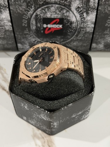 Casio GA-2100 G-Shock Watch – Sandblasted Gold Rose Frosted – Black Dial