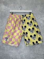 Neff Disney colab Mickey Mouse mixed fabric swim trunks men's L