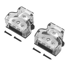 3 Way Power Distribution Block Car Audio Splitter 1 x 0 Gauge in / 3 x 4 Gaug...