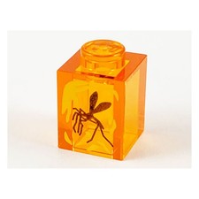 LEGO Transparent Orange Brick 1x1 (3005pb041) - New