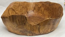 Burl Wood Maple Birdseye Natural Wooden Bowl Carved Dish Artisan 11.5x10x4.75