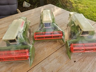 3x Vintage Bruder 08850 Claas Mähdrescher Dominator Neu und unbespielt