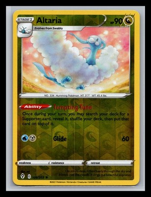 Pokémon TCG Evolving Skies Altaria 106/203 EX Reverse Holo