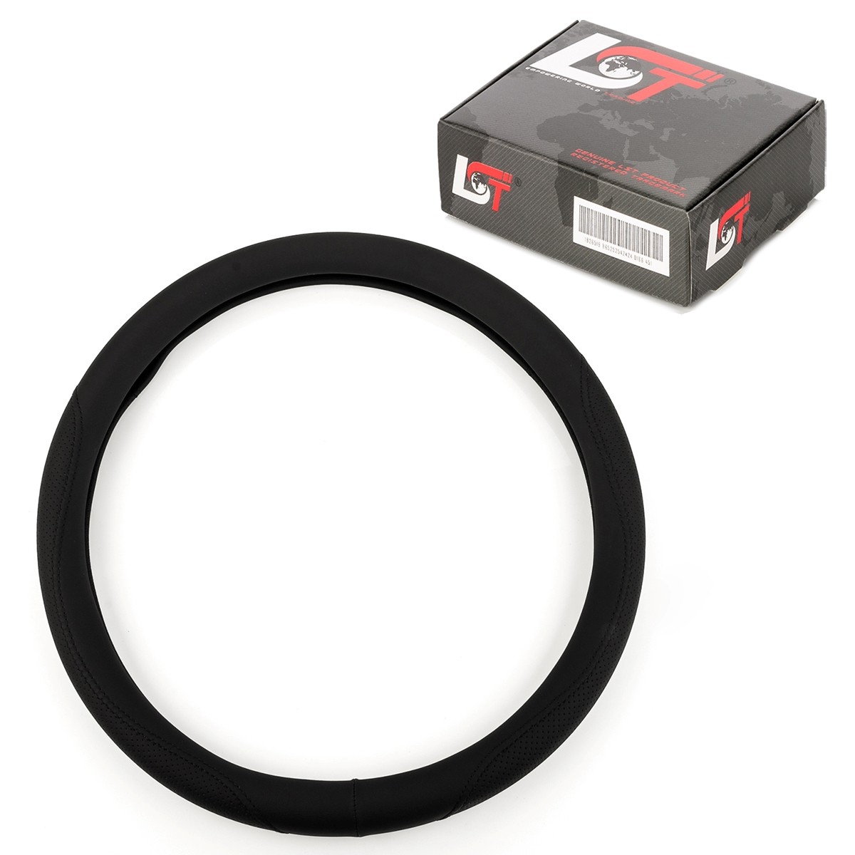 Steering Wheel Cover Ø 38x9 CM Black Perforated for Volvo