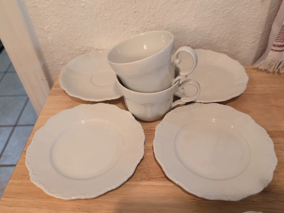 2-3 piezas Juegos/Juego de platillos de taza blancos Seltmann Weiden Alemania Occidental Baviera vintage Foto 4 de 4
