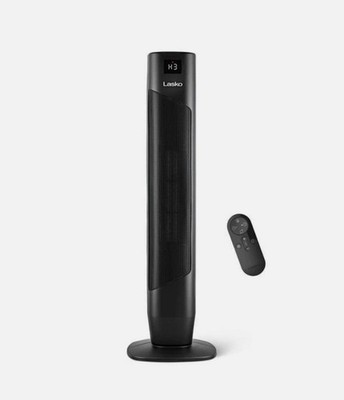 Portable Lasko 32'' Oscillating Ceramic Tower Space Heater with Remote