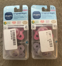 MAM Original Night Pacifiers for 0-6 Months BPA-Free Silicone- 1 Set Of 2