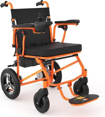 20 Miles Long Range Electric Wheelchair - 500W Power Motor - Orange - Used Good