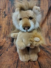 Realistic People Pals Plush Lion w/ Baby Cub 17