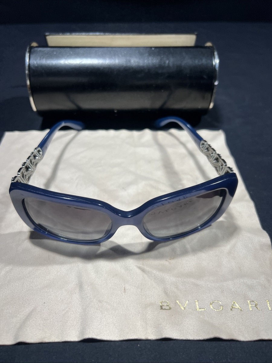 BVLGARI 8167-B Navy Blue Grey Gradient Crystal Flower  display picture 1