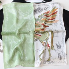 100 Mulberry Silk 21" square Scarf Women neckerchief Wrap Pegasus
