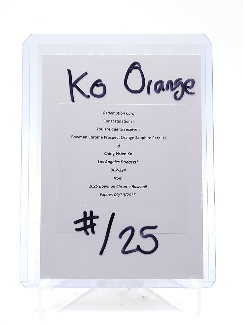 CHING-HSIEN KO 2025 BOWMAN CHROME 1ST SAPPHIRE ORANGE /25 Q4496