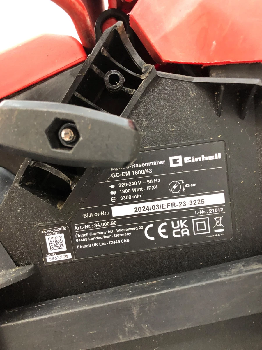 Cortacésped eléctrico Einhell GC-EM 1800/43, de 1800 W, potente y eficiente
