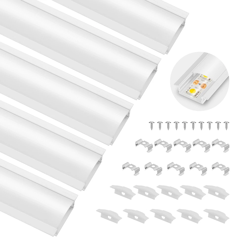 5-100M LED PROFIL ALUPROFIL ALU SCHIENE LEISTE PROFILE FÜR LED-STREIFEN ELOXIERT - Bild 3 von 4
