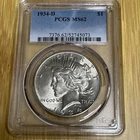 1934-D Peace Silver Dollar PCGS MS62 Denver US Mint
