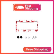 Watercolor Red Bow License Plate Frame Cute License Plate Frames Aluminum Car Ac